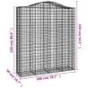 Arched Gabion Baskets - 30 pcs Galvanised Iron 200x50x220240 cm