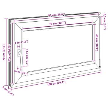 Basement Window RISOR 100x70 cm Tilt&Turn Right - White