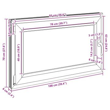 Basement Window RISOR 100x70 cm Tilt&Turn DIN Left Anthracite