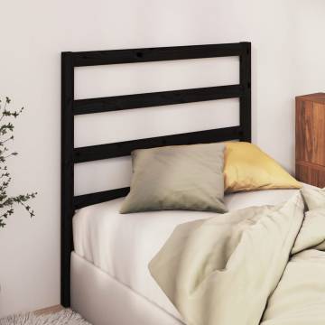 Stylish Black Solid Wood Pine Bed Headboard - HipoMarket