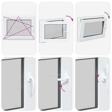 Basement Window RISOR 80x70 cm Tilt&Turn DIN Left Anthracite