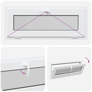 Basement Window RISOR 110x40 cm Tilt Glazing White - Durable & Safe