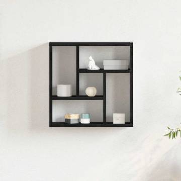 Stylish Wall Shelf Black Oak 45x16x45 cm - Engineered Wood