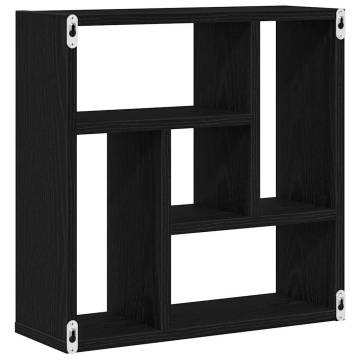 Stylish Wall Shelf Black Oak 45x16x45 cm - Engineered Wood