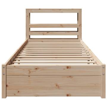 Single Bed Frame with Headboard - 90x190 cm - No Mattress