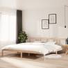  Bed Frame without Mattress Solid Wood 200x200 cm Colour natural Size 200 x 200 cm 