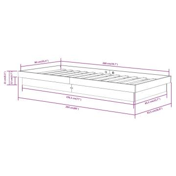 819892 Bed Frame without Mattress - Solid Wood 90x200 cm