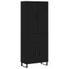 Stylish Black Highboard - 69.5x34x180 cm Engineered Wood