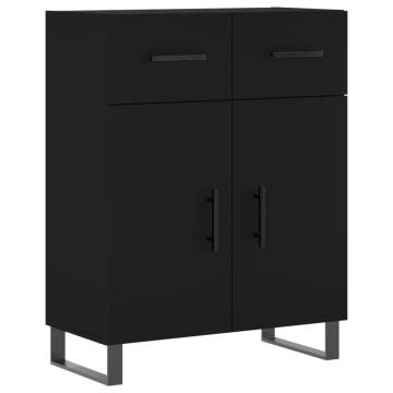 Stylish Black Highboard - 69.5x34x180 cm Engineered Wood