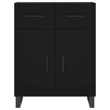 Stylish Black Highboard - 69.5x34x180 cm Engineered Wood