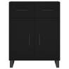 Stylish Black Highboard - 69.5x34x180 cm Engineered Wood