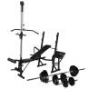 Workout Bench & Weights Set - 30.5kg Home Gym Equipment