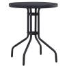 Stylish 60 cm Black Steel & Glass Garden Table | Hipo Market