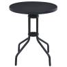 Stylish 60 cm Black Steel & Glass Garden Table | Hipo Market