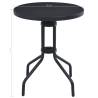 Stylish 60 cm Black Steel & Glass Garden Table | Hipo Market