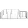 Durable Black Steel Dog Kennel - 12.1 m² Outdoor Play Area