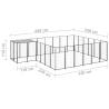 Durable Black Steel Dog Kennel - 12.1 m² Outdoor Play Area