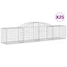 Arched Gabion Baskets - 25 pcs Galvanised Iron | HipoMarket