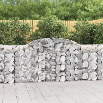 Arched Gabion Baskets 12 pcs - Galvanised Iron Garden Decor