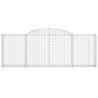 Arched Gabion Baskets 12 pcs - Galvanised Iron Garden Decor