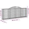 Arched Gabion Baskets 12 pcs - Galvanised Iron Garden Decor