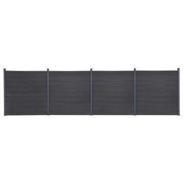 Fence Panel Set Grey 699x186 cm - Durable WPC Garden Barrier