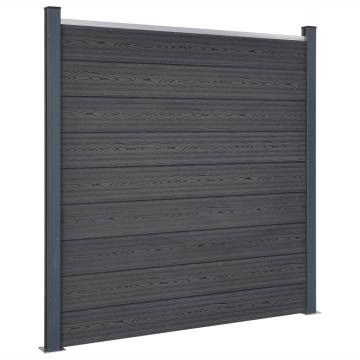 Fence Panel Set Grey 699x186 cm - Durable WPC Garden Barrier