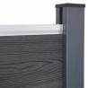 Fence Panel Set Grey 699x186 cm - Durable WPC Garden Barrier