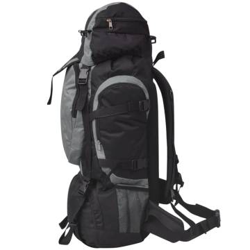 Hiking Backpack XXL 75L Black & Grey - Durable & Comfortable