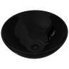 Elegant Black Round Ceramic Bathroom Sink Basin | HipoMarket