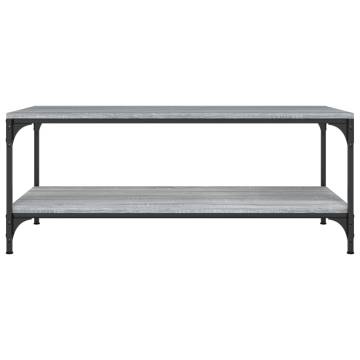 Stylish Grey Sonoma Coffee Table | 80x50 cm Engineered Wood