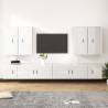 8 Piece TV Cabinet Set High Gloss White Engineered Wood Colour high gloss white Quantity in Package 8 