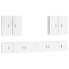 8 Piece High Gloss White TV Cabinet Set - Stylish & Practical