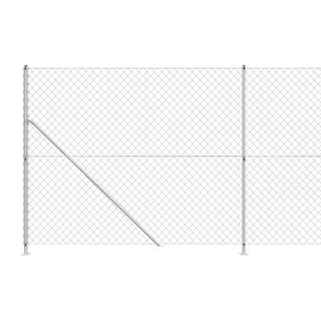 Chain Link Fence with Flange Silver 1.8x25 m | Hipo Market