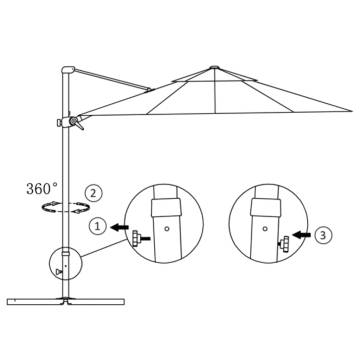 Cantilever Umbrella with Aluminium Pole - 250x250 cm Anthracite