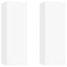 Stylish White TV Cabinets Set - 2 pcs, 30.5x30x90 cm