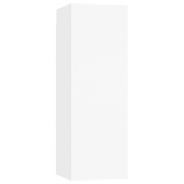 Stylish White TV Cabinets Set - 2 pcs, 30.5x30x90 cm