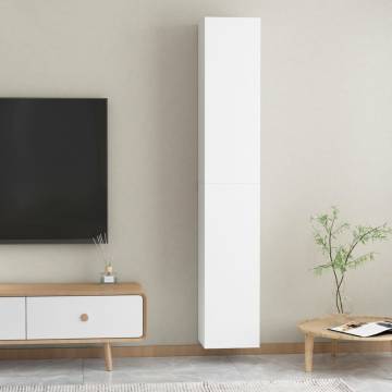 Stylish White TV Cabinets Set - 2 pcs, 30.5x30x90 cm