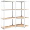 4-Layer Shelves (2 pcs) - Silver Steel & Engineered Wood