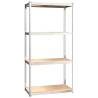 4-Layer Shelves (2 pcs) - Silver Steel & Engineered Wood