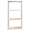 4-Layer Shelves (2 pcs) - Silver Steel & Engineered Wood