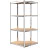 4-Layer Shelves (2 pcs) - Silver Steel & Engineered Wood