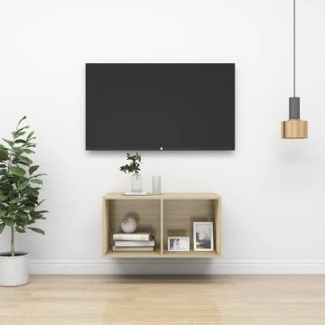 Wall-Mounted TV Cabinet Sonoma Oak - Stylish & Practical