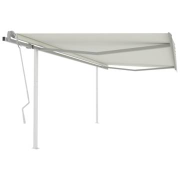 Manual Retractable Awning 4.5x3 m - UV Protection in Cream