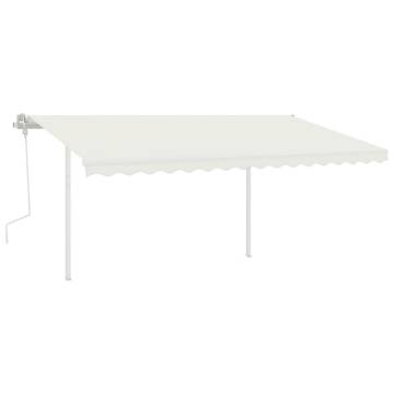 Manual Retractable Awning 4.5x3 m - UV Protection in Cream