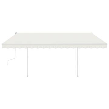 Manual Retractable Awning 4.5x3 m - UV Protection in Cream