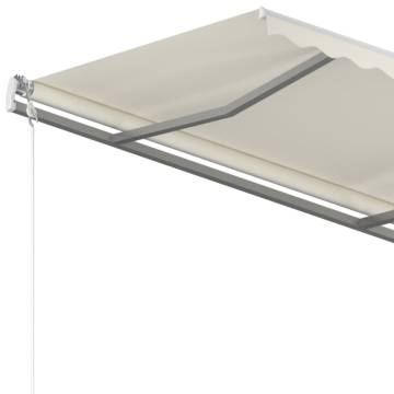 Manual Retractable Awning 4.5x3 m - UV Protection in Cream