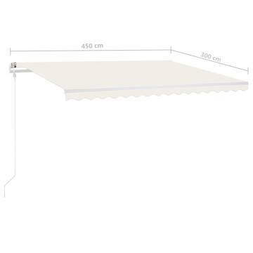 Manual Retractable Awning 4.5x3 m - UV Protection in Cream