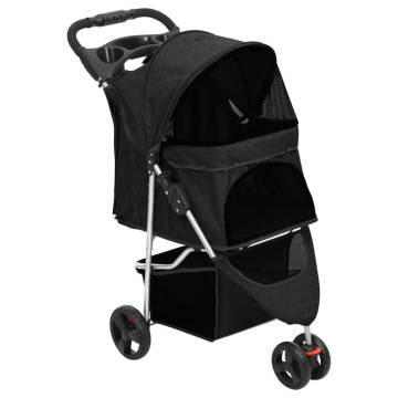 Foldable Dog Stroller Black - Comfortable & Portable | HipoMarket