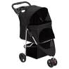 Folding Dog Stroller Black 80x46x98 cm Oxford Fabric Colour black 